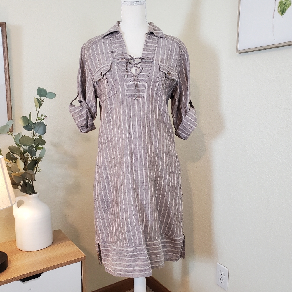 Tommy Bahama Brown Striped Dress
